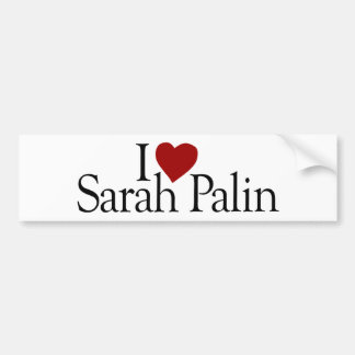 Adesivo Para Carro Eu amo Sarah Palin (McCain Palin 2008)