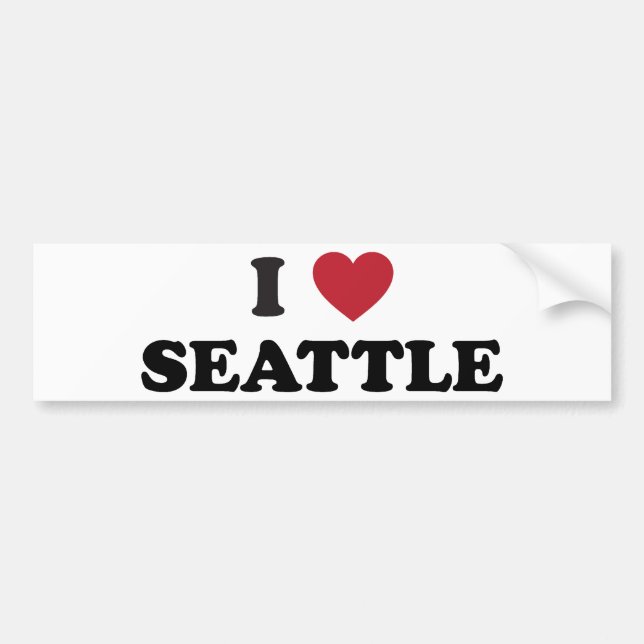 Adesivo Para Carro Eu amo Seattle Washington (Frente)
