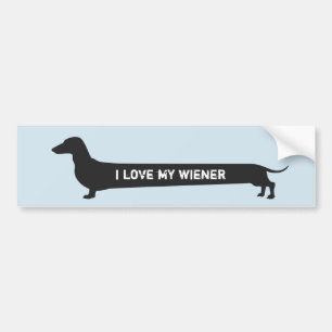 Adesivo Para Carro "Eu amo silhueta divertida do dachshund do meu