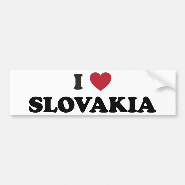 Adesivo Para Carro Eu amo Slovakia (Frente)