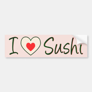 Adesivo Para Carro Eu Amo Sushi