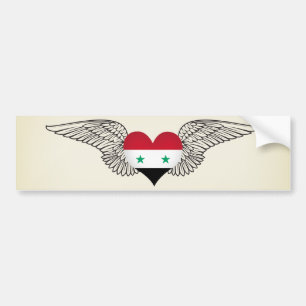 Adesivo Para Carro Eu amo Syria - asas