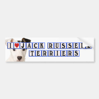 ADESIVO PARA CARRO EU AMO TERRIER DE RUSSELL DO JAQUE - BLOCOS