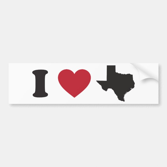 Adesivo Para Carro Eu amo Texas (Frente)