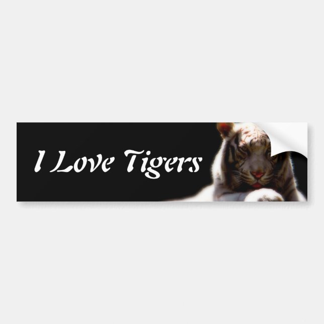 Adesivo Para Carro Eu Amo Tigres (Frente)