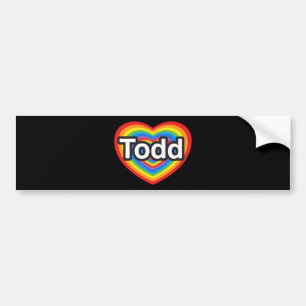 Adesivo Para Carro Eu amo Todd. Eu te amo Todd. Coração