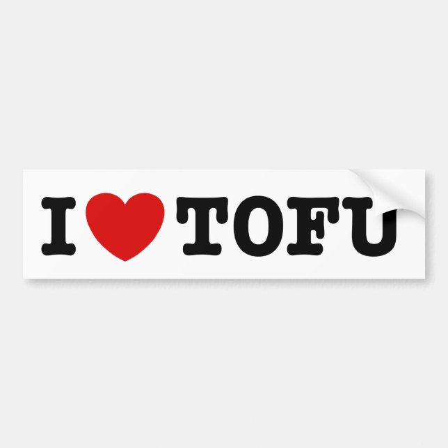 Adesivo Para Carro Eu Amo Tofu (Frente)