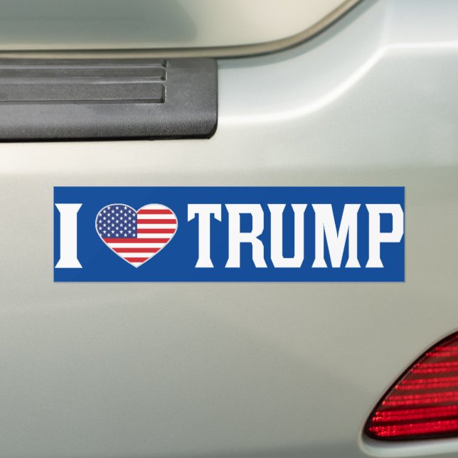 Adesivo Para Carro Eu Amo Trump US Flag Pro Trump (No carro)