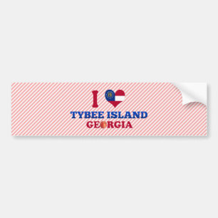 Adesivo Para Carro Eu Amo Tybee Island, Georgia