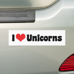 Adesivo Para Carro Eu Amo Unicórnios do Coração