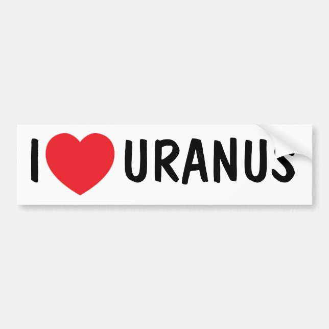 Adesivo Para Carro Eu amo Uranus Bumpersticker (Frente)