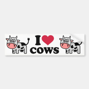 Adesivo Para Carro Eu amo vacas