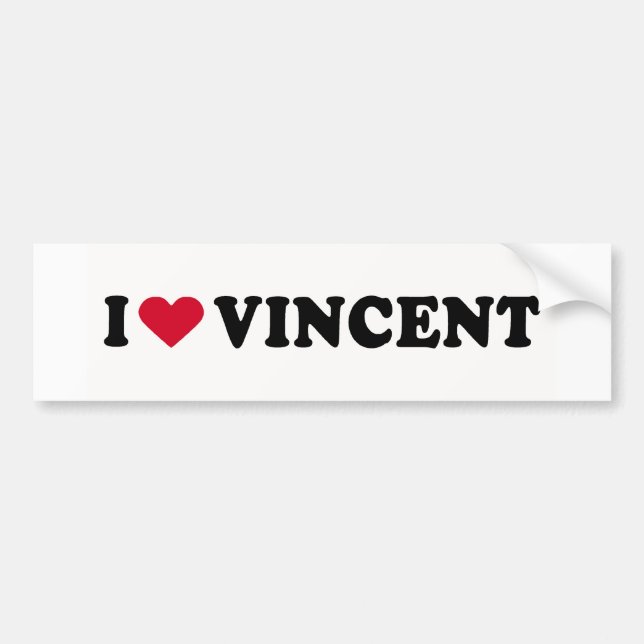 ADESIVO PARA CARRO EU AMO VINCENT (Frente)
