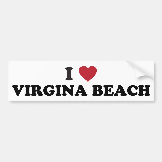 Adesivo Para Carro Eu amo Virginia Beach Virgínia (Frente)