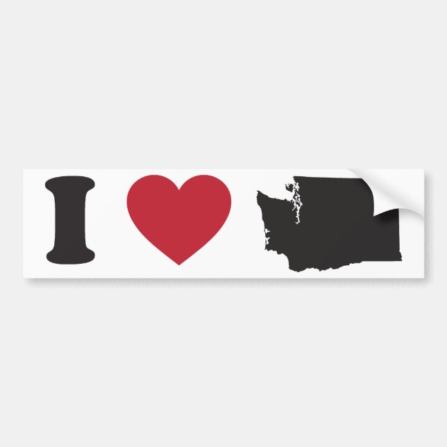 Adesivo Para Carro Eu amo Washington (Frente)