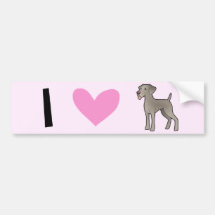 Adesivo Para Carro Eu amo Weimaraners