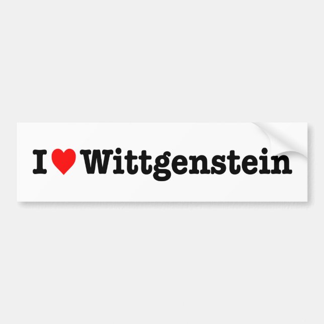 ADESIVO PARA CARRO "EU AMO WITTGENSTEIN " (Frente)
