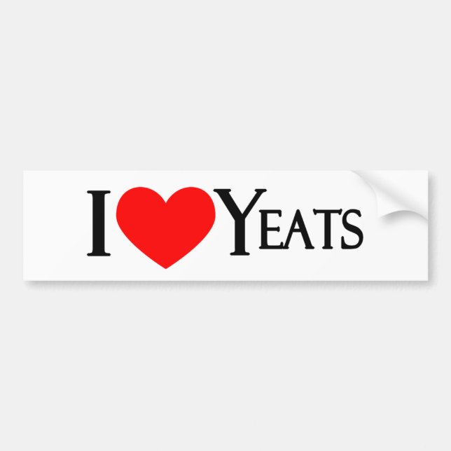 Adesivo Para Carro Eu amo Yeats (Frente)