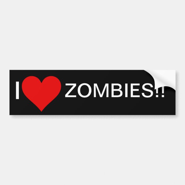 Adesivo Para Carro Eu amo zombis! (Frente)