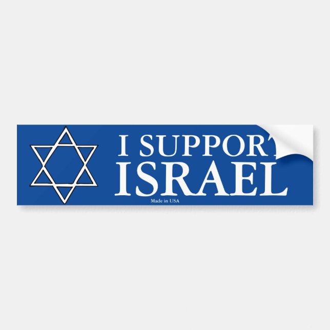 Adesivo Para Carro Eu apoio o pára-choque Stiker de Israel (Frente)