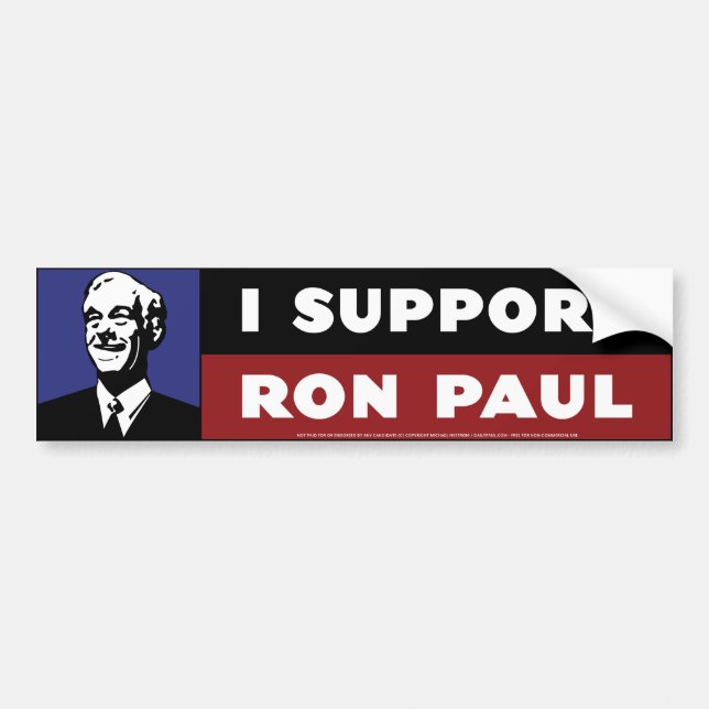 Adesivo Para Carro Eu apoio Ron Paul - azul (Frente)