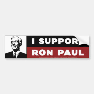 Adesivo Para Carro Eu apoio Ron Paul - branco