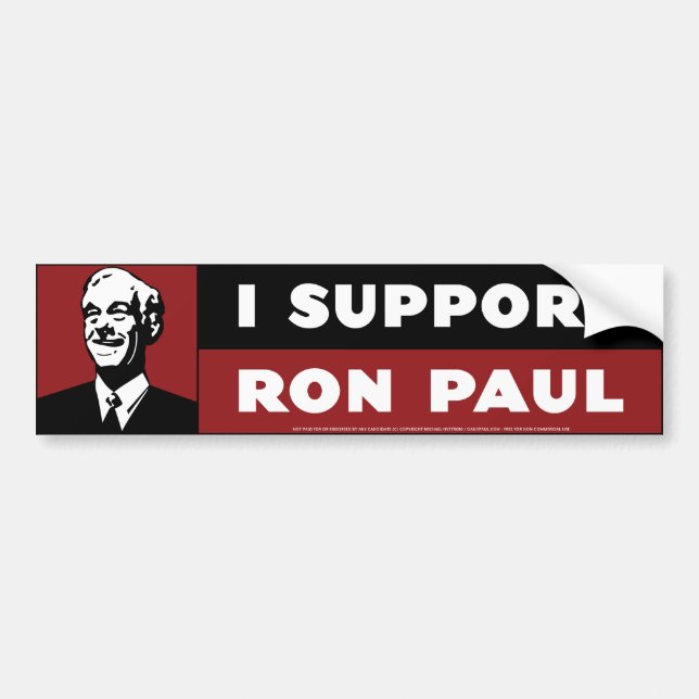 Adesivo Para Carro Eu apoio Ron Paul - vermelho (Frente)