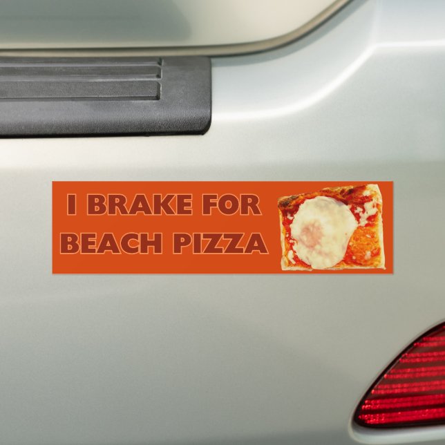 Adesivo Para Carro Eu Braço Para Pizza De Praia, Pasta De Bumper (No carro)