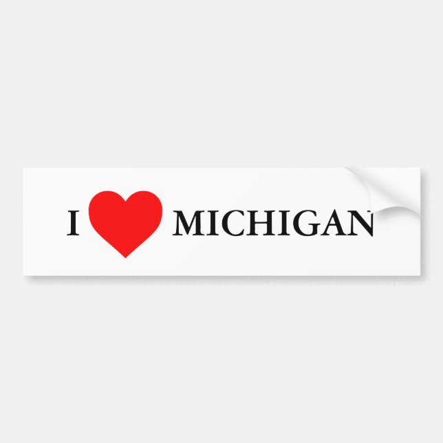 Adesivo Para Carro Eu coração Michigan (Frente)