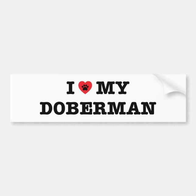 Adesivo Para Carro Eu Corto Meu Doberman Bumper Sticker (Frente)