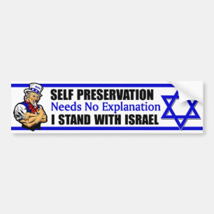 Adesivo Para Carro Eu estou com Israel!