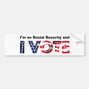 Adesivo Para Carro Eu estou na segurança social e eu voto