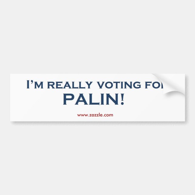 Adesivo Para Carro Eu estou votando realmente para Sarah Palin! (Frente)