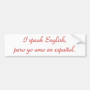 Adesivo Para Carro Eu falo o inglês, en español. do amo do yo do pe
