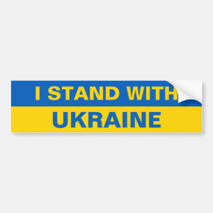 Adesivo Para Carro Eu Fico Com A Ucrânia Apoiando A Bandeira Ucrania