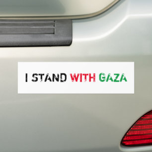 Adesivo Para Carro Eu fico com Gaza angustiada, resmungondo texto bra