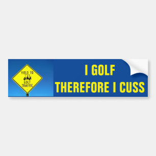 Adesivo Para Carro Eu Golf conseqüentemente me Cuss - carro de golfe
