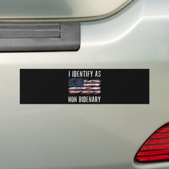 Adesivo Para Carro Eu Identifico Como Bandeira Patriota Americana Não (No carro)