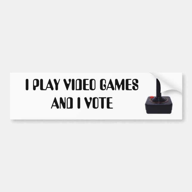 ADESIVO PARA CARRO EU JOGO O VIDEO GAMES E EU VOTO (Frente)