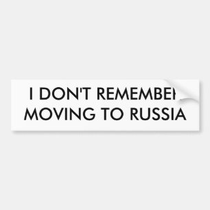 ADESIVO PARA CARRO EU NÃO RECORDO TRANSPORTAR-SE A RÚSSIA
