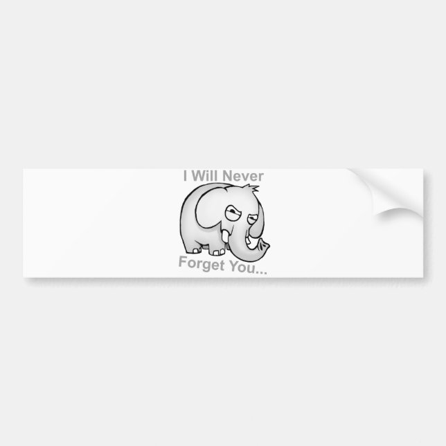 Adesivo Para Carro Eu nunca esquecê-lo-ei… Elefante (Frente)