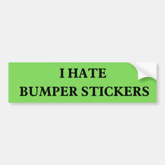Adesivo Para Carro Eu Odeio Bumper Stickers (Frente)