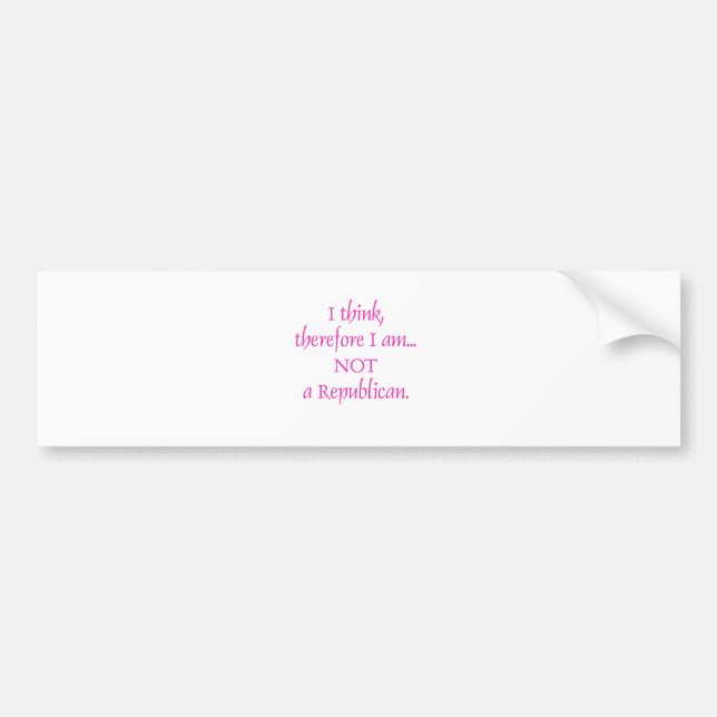 Adesivo Para Carro Eu penso que conseqüentemente eu não sou um (Frente)