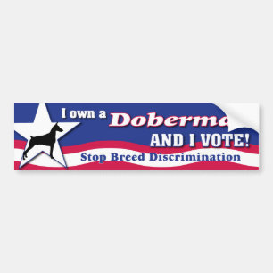 Adesivo Para Carro Eu possuo um Doberman e eu voto!