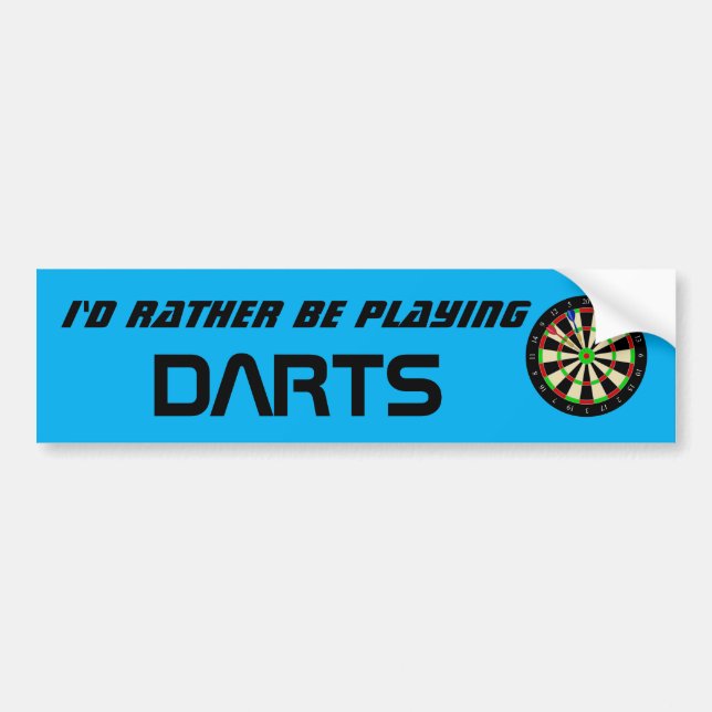 Adesivo Para Carro Eu Preferiria Estar Jogando Dardos Camisa Divertid (Frente)
