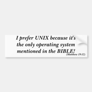 Adesivo Para Carro Eu prefiro UNIX