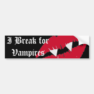 Adesivo Para Carro Eu quebro para os lábios vermelhos dos vampiros