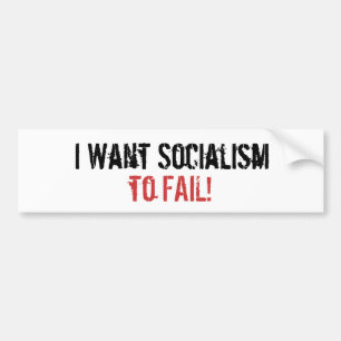 Adesivo Para Carro Eu quero o socialismo, FALHAR!