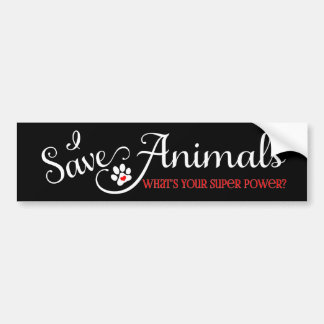 Adesivo Para Carro Eu salvar animais - que é seu poder super?