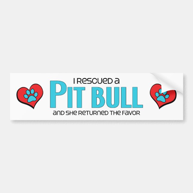 Adesivo Para Carro Eu salvei um pitbull (o cão fêmea) (Frente)